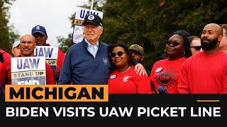 Biden visits the United Auto Workers picket line in Michigan  Al Jazeera Newsfeed