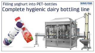 Filling yoghurt into PET-bottles