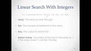 C Programming Tutorial 81 Linear Search Algorithm With Integer Arrays