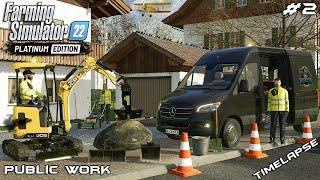 Using JCB 18Z-1 to break the ROCKS and level GARDEN  Public Work  Farming Simulator 22  Episode 2