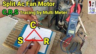 CRS findingsplit ac outdoor unit fan motor common running and starting tracing by multi meter