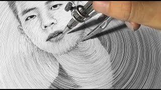 Portrait Drawing  with a Compass  - DP Truong