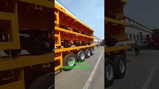 Made in China 4 axle 80 tons flatbed trailer #automobile #trailer