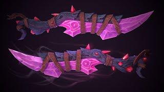 Stylized Purple Amber Dagger - Autodesk Maya Zbrush Substance Painter and Marmoset Toolbag