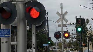 SacRT Light Rail - *New LED Light* Olson Dr. Railroad Crossing Rancho Cordova CA