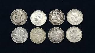 7 srebrnych monet Ameryki Południowej
