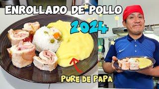 ¿No sabes que cocinar para FIN DE AÑO? prepara este ENROLLADO de Pollo con pure de papa