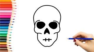 Kaip nupiešti KAUKOLĘ  How to draw a human skull