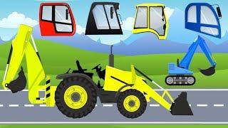 Excavator Mini with Bulldozer  Construction Machinery - What cabin?  Vehicles for Kids - Cartoon