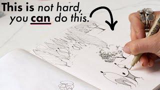 How to EASILY sketch human figures in a scene.