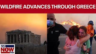 BREAKING Thousands evacuated as wildfires rage through Athens  LiveNOW from FOX