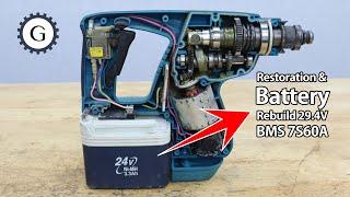 Cordless Rotary Hammer Drill Restoration and Battery Rebuild 7S60A  Makita HR200D