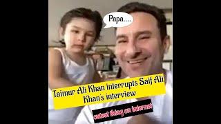 Taimur Ali Khan interrupts Saif Ali Khans interview  Cutest thing on the internet today