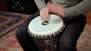 Meinl Percussion 12 Rope Tuned Travel Djembe Synthetic Head Pat. Day Of The Dead PADJ7-L-F