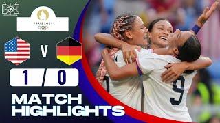 USA vs Germany  1-0  Womens Football  Paris 2024 Highlights  usa vs germany womens soccer