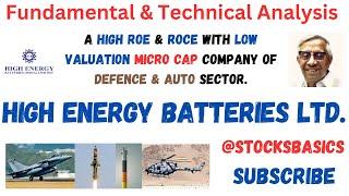 High Energy Batteries Limited I High ROE ROCE and low PE defence sector company I Stocksbasics