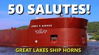 50 Great Lakes Ship Salutes - Loud Horns in Action