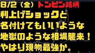 82（金）利上げショックと名付けてもいいような地獄のような相場！トンピン銘柄