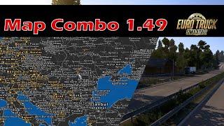 Map Combo  ETS2 1.49  EURoadNet Southern Region Bourges RU-Map Poland Detail ROEX Cesko Map