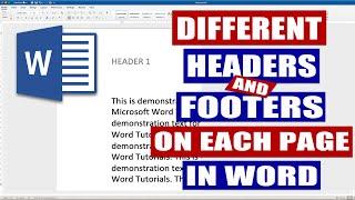 How to have different HEADERS in Word  Different headers on each page