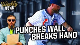 Colten Brewer breaks hand after punching a wall & Braves manager hit by foul ball  Weekly Dumb