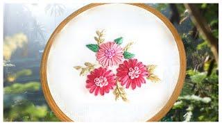 Hand Embroidery Flower Pattern 1 Lazy Daisy flower embroidery for beginners @arpitatutorial