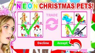 Trading NEON CHRISTMAS PETS ONLY In Adopt Me Roblox