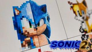 Drawing Sonic The Hedgehog 2 Movie VS Pixel  Sonic The Hedgehog Movie