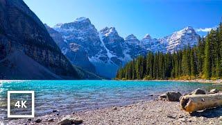 4K Moraine Lake Relaxation  Soothing Water Ambience  Peaceful Nature Sounds for Sleep & Study