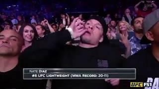 NATE DIAZ LIGHTS UP A JOINT ON LIVE TV AT UFC FN126