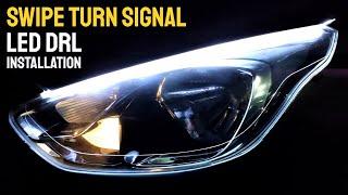 Car LED DRL and Swipe Turn Signal Light Installation Tutorial  Swipe Indicator LED DRL Strip Light