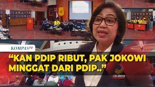 Sindiran Keras Irma Nasdem di Samping Hasto Kan PDIP Ribut Karena Pak Jokowi Minggat