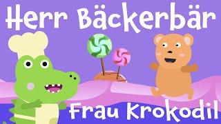 Childrens song Baking Cake - Mr. Baker Bear & Ms. Crocodile - BlauBlau Kinderlieder zum Mitsingen