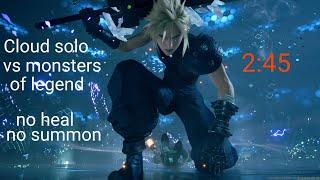 FINAL FANTASY VII REMAKE Cloud solo vs monsters of legend 245 no heal no summon