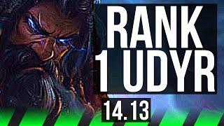 UDYR vs LILLIA JGL  Rank 1 Udyr 2300+ games Godlike 16512 32k DMG  EUW Challenger  14.13