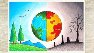 How to draw world environment day poster Save Earth Drawing