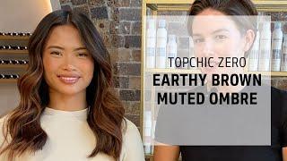 Earthy Brown Muted Ombre Hair Color Tutorial  Topchic Zero  Goldwell Education Plus