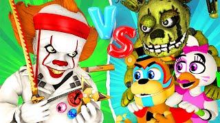 GLAMROCK SPRINGTRAP vs PENNYWISE - The Movie BURNTRAP 3D ANIMATION FNAF Security Breach Cartoon