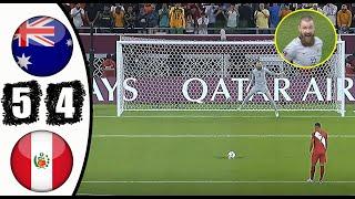 Penalty Shootout Australia 5-4 Peru  Qatar 2022 World Cup Playoff  Andrew Redmayne Dancing Keeper