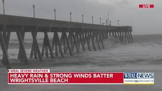 Waves crash at NC coast life-threatening Carolina Beach flooding