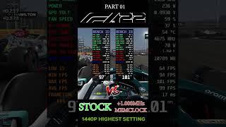 Memory Clock +1GHz Vs Stock F1 2022 Part 1 #shorts