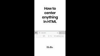 How to center anything in HTML