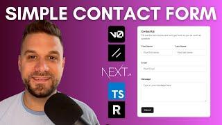 Simplest way to build Contact Form Next.js Shadcn V0 Resend