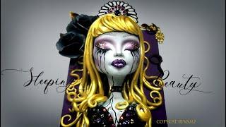 Doll Figurine Repaint SLEEPING BEAUTY A Dark Fairytale  Princess Aurora  Monster High Ooak Repaint