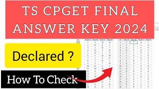 TS CPGET Final Answer Key 2024  How To Check TS CPGET Answer Key 2024