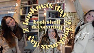 decorate & re-organize my bookshelf with me - bookmas day 2