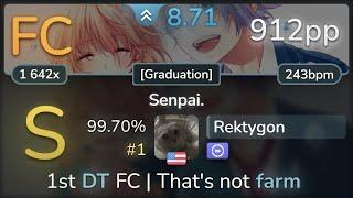 8.7⭐ Rektygon  HoneyWorks meets TrySail - Senpai. Graduation +DT 99.70% FC #1  912pp - osu