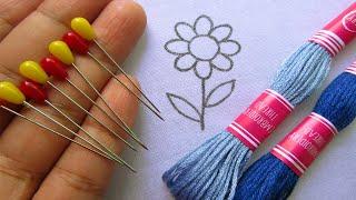 Hand Embroidery Simple Trick  Easy Flower Embroidery Trick