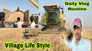 Daily Vlog Routine  Village Life Style  Wheat Harvester  Sindh Pakistan Raheem Bux Lehri