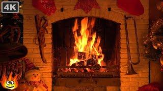 Classic Christmas Fireplace Ambience with Cozy Crackling Fire Sounds 4K